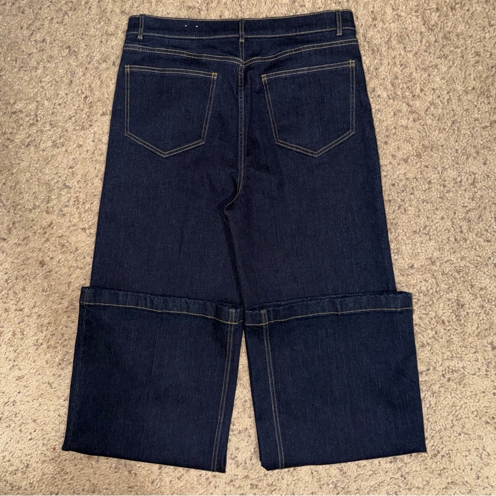 J. MCLAUGHLIN NWOT LOWDEN HIGH WAISTED DARK BLUE WIDE LEG DENIM JEANS / SIZE 12 - Picture 6 of 7